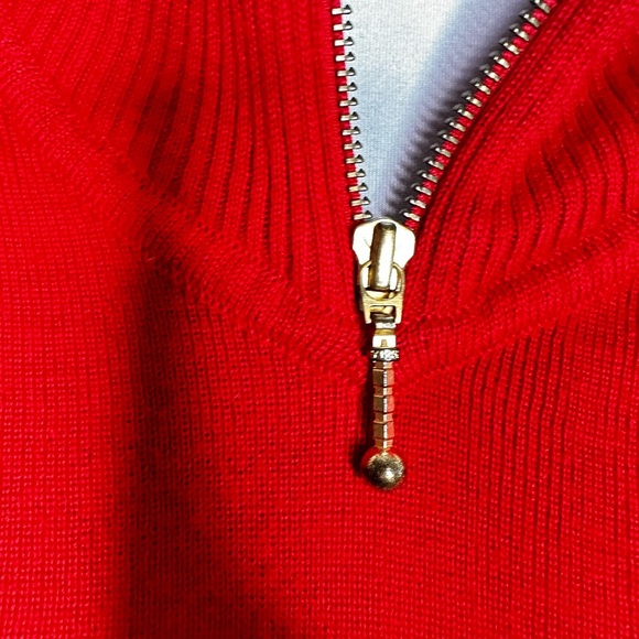 MEISTER Red Quarter Zip Wool Top Red size small - Picture 8 of 9